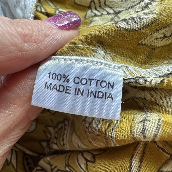 Mod's Mahal Floral Split Neck Midi Dress Womens Size XS Pockets Block Print Boho - Picture 10 of 13